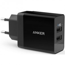 ANKER PowerPort II 2 Hálózati Töltő, 2 portos, 24W USB, fekete -  A2021L11