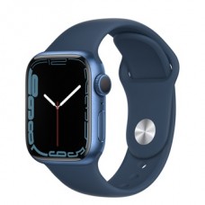 Apple Watch S7 GPS, 41mm Blue Aluminium Case with Abyss Blue Sport Band - Regular