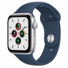 Apple Watch SE (v2) GPS, 44mm Silver Aluminium Case with Abyss Blue Sport Band - Regular