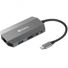 SANDBERG USB-C tartozék, USB-C 6in1 Travel Dock