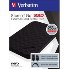 VERBATIM SSD (külső memória), 256GB, USB 3.2 