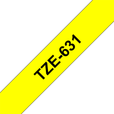 BROTHER szalag TZe-631, Sárga alapon Fekete, Laminált, 12mm  0.47